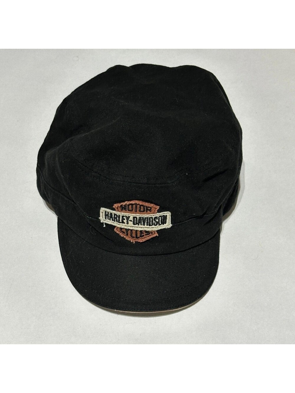 Harley Davidson Genuine MotorClo Hat Black Cadet Military Cap Vintage Adjustable